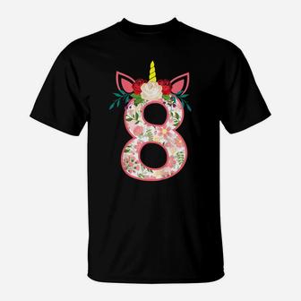 Kids 8 Years Old 8Th Birthday 2012 Unicorns Decorations For Girls T-Shirt | Crazezy DE
