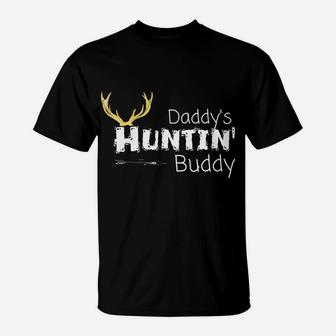 Kids Daddys Hunting Buddy Clothes Boy Girl Toddler Deer Hunter T-Shirt | Crazezy