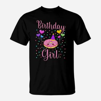Kids Donut Birthday Girl Sweet Kids Bday Party Funny Donut Lover T-Shirt | Crazezy
