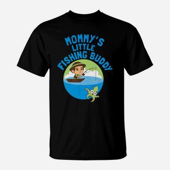 Kids Fishing Buddy Boys Mommys Little Fishing Buddy T-Shirt | Crazezy