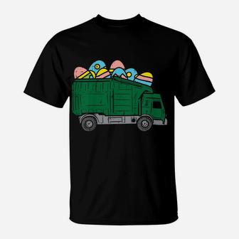 Kids Garbage Truck Eggs Cute Easter Day Egg Hunting Boys Kids T-Shirt | Crazezy CA