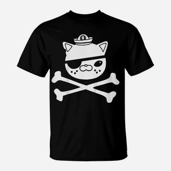 Kids Kwazii Cute Funny Pirate Cat Kids Tee T-Shirt | Crazezy