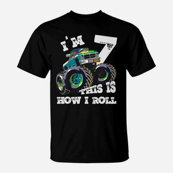 Kids Monster Truck I'm 7 THIS IS HOW I ROLL 7Th Birthday T-Shirt | Crazezy AU