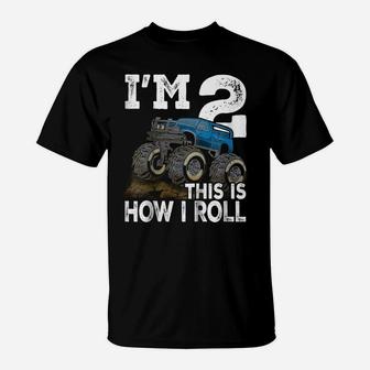 Kids Monster Truck Rally 2Nd Birthday Party Shirt - Second Bday T-Shirt | Crazezy