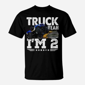 Kids Truck Yeah Monster Truck Shirt 2Nd Birthday Gift Tee T-Shirt | Crazezy
