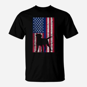 Labrador Retriever Dog Police Thin Blue Line T-Shirt K9 Flag T-Shirt | Crazezy