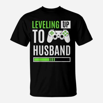 Leveling Up To Husband Gaming Gender Reveal Announcement T-Shirt | Crazezy