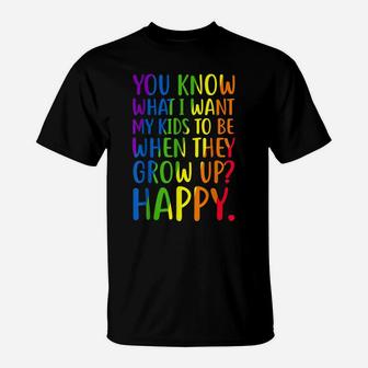 Lgbt Awareness Parents Mom Dad Gay Pride Rainbow T-Shirt | Crazezy