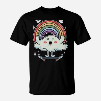 LGBT Rainbow Skateboard Skate Don't Hate Pride Skateboarding T-Shirt | Crazezy