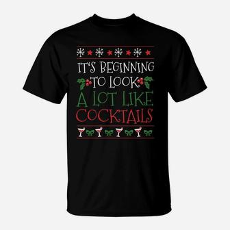 Look Like Cocktails Funny Christmas Sweatshirt Drinking Gift Sweatshirt T-Shirt | Crazezy