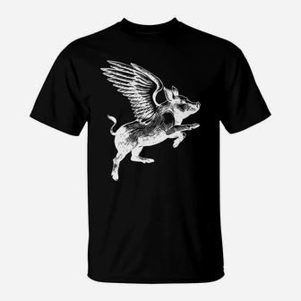 Love Pig Flying Winged Pigs T-Shirt | Crazezy DE
