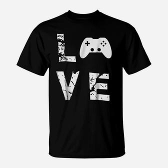 Love Video Games Valentine's Day Funny T-Shirt | Crazezy