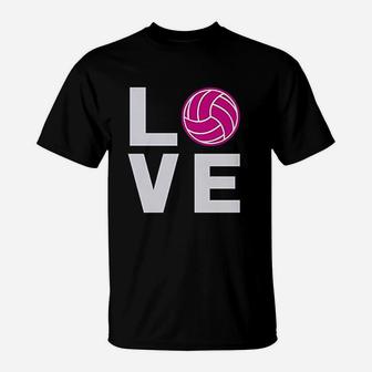 Love Volleyball Gift For Volleyball Lovers Players T-Shirt | Crazezy