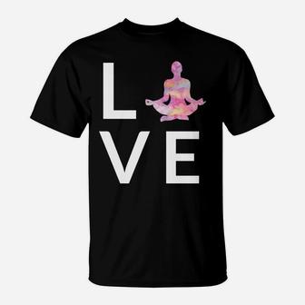 Love Yoga For Women For Men Funny Valentines Day T-Shirt | Crazezy