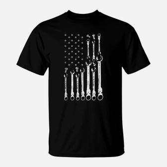 Mechanic Flag Shirt Patriotic Mechanic Usa Flag Gift T-Shirt | Crazezy DE