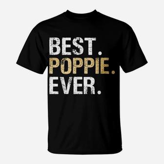 Mens Best Poppie Graphic Poppie Gift From Granddaughter Grandson T-Shirt | Crazezy