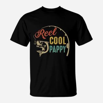 Mens Father's Day Gifts Shirt Vintage Fishing Reel Cool Pappy T-shirt T-Shirt | Crazezy