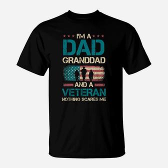 Mens Grandpa Granddad Veteran Usa Flag Vintage Themed T-Shirt | Crazezy