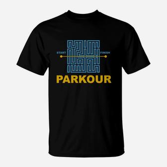 Mens Parkour Free Running Start Finish Tshirt Xl Black T-Shirt | Crazezy