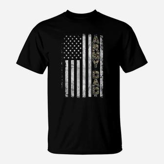 Mens Proud Army Dad T Shirt United States Usa Flag Father Gift T-Shirt | Crazezy