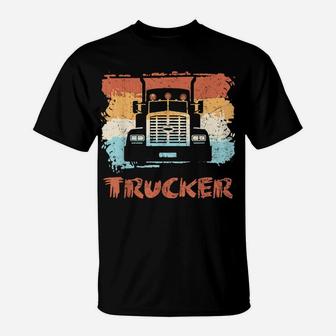 Mens Retro Trucker Gift For Truck Driver Men Distressed T-Shirt | Crazezy UK