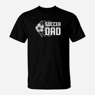 Mens Soccer Dad Ball In Goal Fathers Day Premium T-Shirt | Crazezy