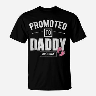 Mens Vintage Promoted To Daddy Its A Girl 2018 New Dad Shirt T-Shirt | Crazezy