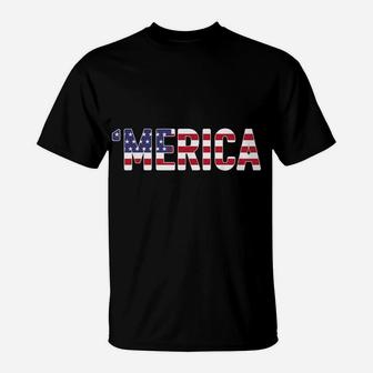 'Merica - Patriotic Flag Usa United States America Novelty T-Shirt | Crazezy
