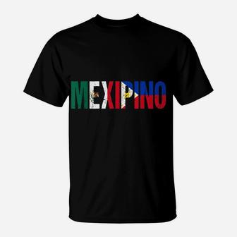 Mexipino Mexico Philippines Flag Ancestery Filipino Mexican T-Shirt | Crazezy