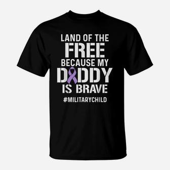 Military Child Month Purple Up Free Brave Dad Pride T Shirt T-Shirt | Crazezy
