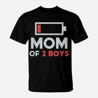 Mom Of 2 Boys Shirt Gift From Son Mothers Day Birthday Women T-Shirt | Crazezy UK