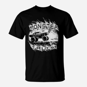 Monster Truck Racing, Crushing Jumping Cars T-Shirt | Crazezy
