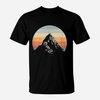 Mountain Sunset Circle Rainbow Outdoors Nature Hiking Fan T-Shirt | Crazezy UK