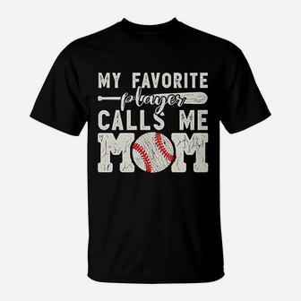 My Favorite Player Calls Me Mom Baseball Cheer Boy T-Shirt | Crazezy DE