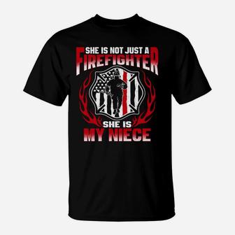 My Niece Is A Firefighter Hero Proud Fire Aunt Uncle Gifts T-Shirt | Crazezy DE