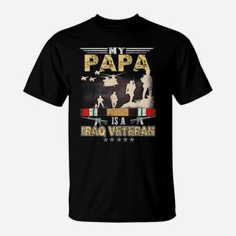My Papa Is A Iraq Veteran Shirt Proud Us Veteran Fathers Day T-Shirt | Crazezy
