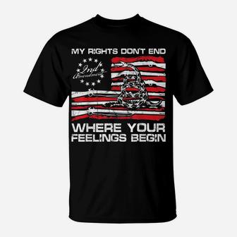 My Rights Don't End Where Your Feelings Begin Gadsden Flag T-Shirt | Crazezy DE