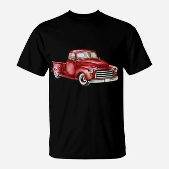 Not Old Just Retro Fun Vintage Red Pick Up Truck Sweatshirt T-Shirt | Crazezy