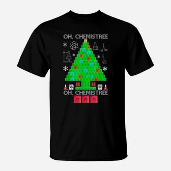 Oh Chemist Tree Chemistree Funny Science Chemistry Christmas T-Shirt | Crazezy