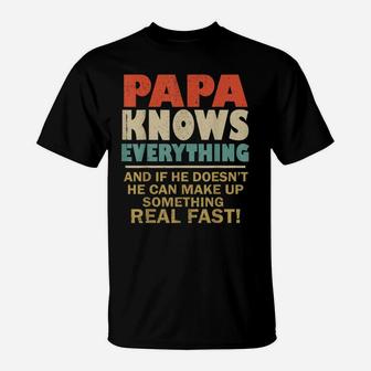 Papa Know Everything Vintage Grandpa Daddy T-Shirt | Crazezy CA
