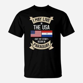 Paraguay American Flag USA Paraguayan Roots Gifts T-Shirt | Crazezy