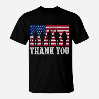 Patriotic American Flag Thank You Men Women Girls Boys Kids T-Shirt | Crazezy