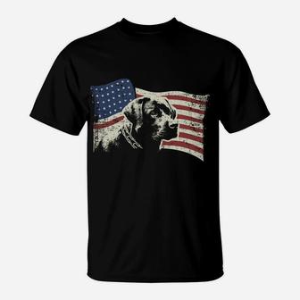 Patriotic Usa Flag Black Labrador Gift For Lab Owners Sweatshirt T-Shirt | Crazezy