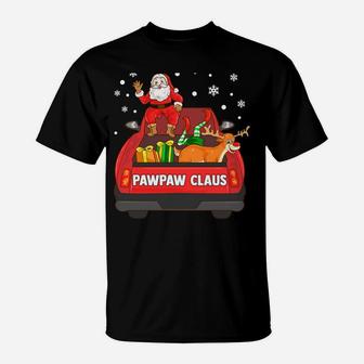 Pawpaw Claus Red Truck Santa Reindeer Elf Christmas T-Shirt | Crazezy AU