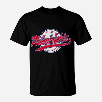 Philadelphia Philly Vintage Baseball Throwback Retro Design T-Shirt | Crazezy CA