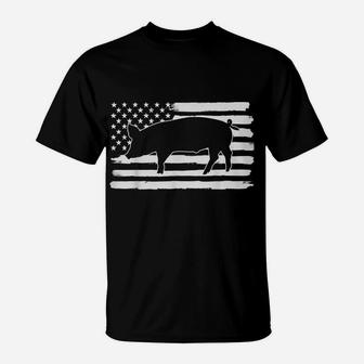 Pig 4Th Of July Usa Flag Us America T-Shirt | Crazezy