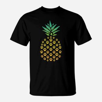 Pineapple Cat Paw Print Shirt - Funny Hawaiian Tropical Gift T-Shirt | Crazezy DE
