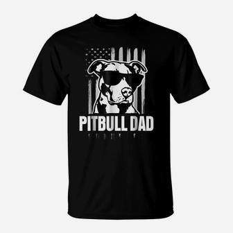 Pitbull Dad Mens Shirt Proud American Pit Bull Dog T-Shirt T-Shirt | Crazezy