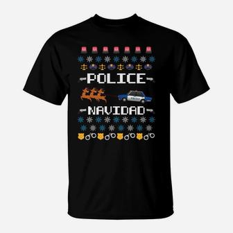 Police Navidad Ugly Christmas Sweater Funny Policeman Gift Sweatshirt T-Shirt | Crazezy