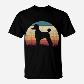 Poodle Silhouette Sunset Vintage Pet Dog Lover Owner Gift T-Shirt | Crazezy